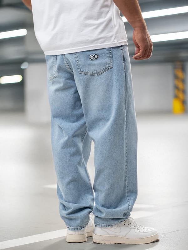 Lucky Dice Small Dice Lyseblå Baggy Jeans L