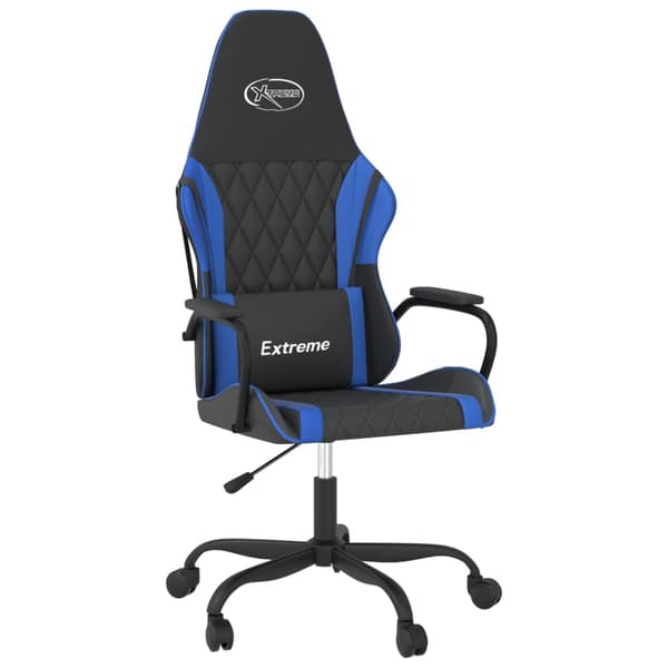 vidaXL gamingstol, sort og blå, kunstlæder