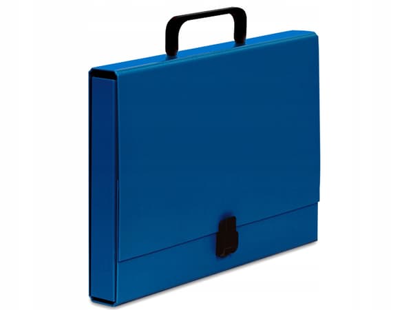 BLÅ MØDETASKE MED HÅNDTASK 4 CM 0035