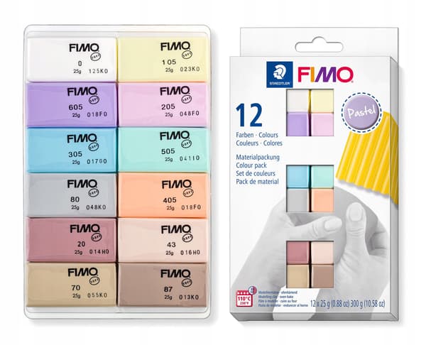 FIMO SOFT polymeerisavisarja 12 x 25 g pastellimassa