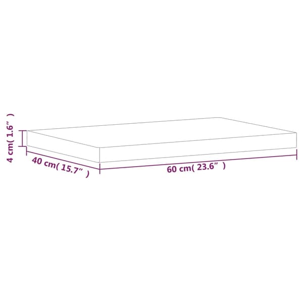 vidaXL bordplade 60x40x4 cm rektangulær massiv bøgetræ