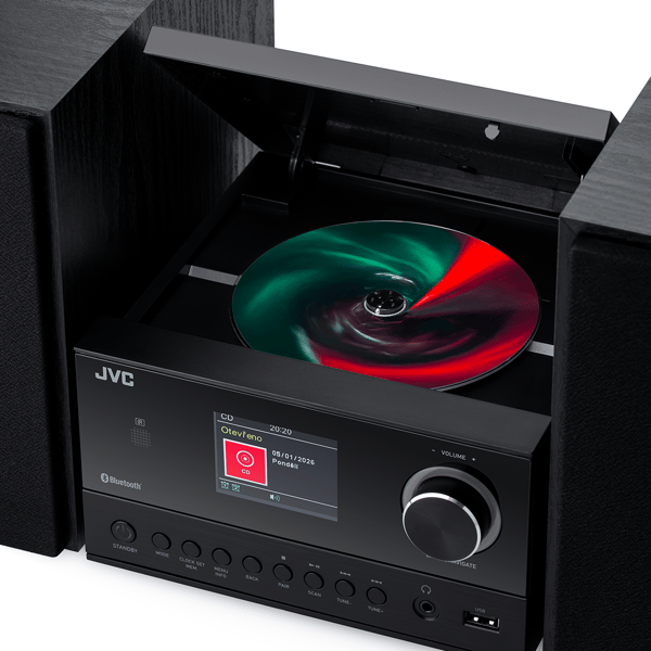JVC Mini HiFi-system UX-E225B 30 W RMS Bluetooth 5.3 CD USB FM Svart