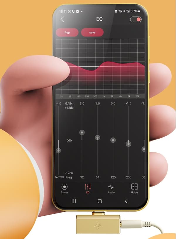 FiiO x SNOWSKY Tiny A - silver - Hörlursförstärkare med DAC (USB-C + 3.5mm port)