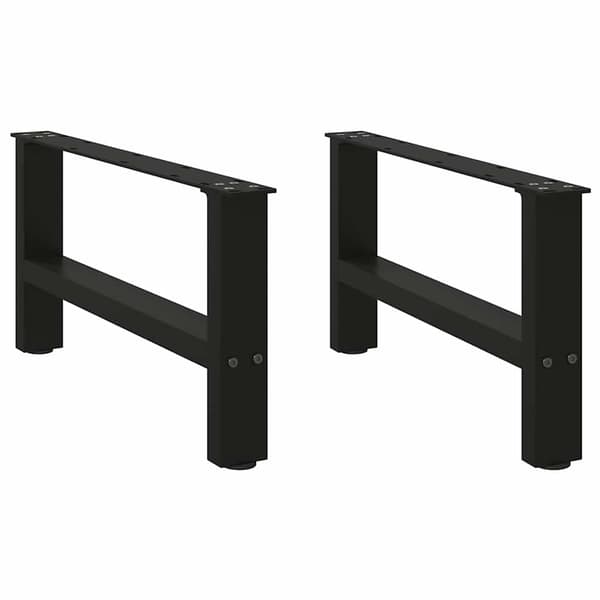 vidaXL sofabordben, sort, 2 stk., 60x(30-31) cm, stål