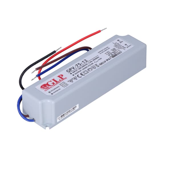 GLP LED strømforsyning 12V, 6A, 75W
