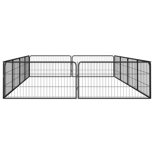 vidaXL hundebur, 12 paneler, sort, 100x50 cm, stål