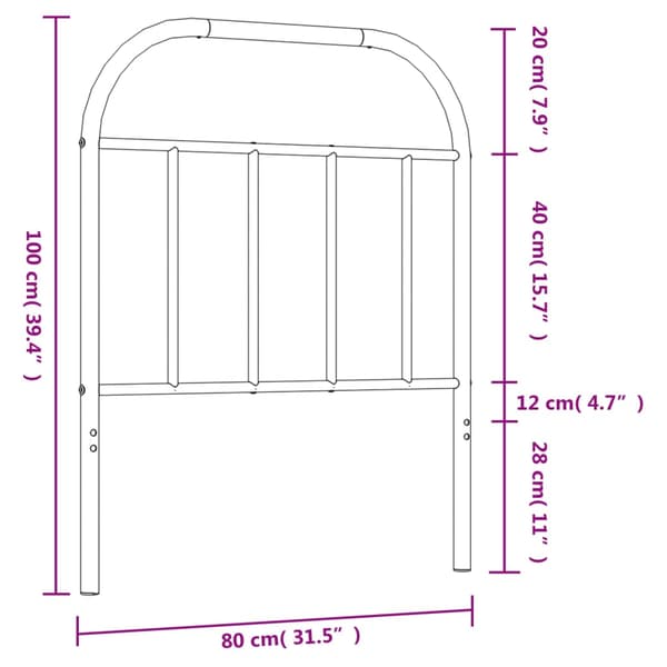 vidaXL metalsengegavl sort 75 cm