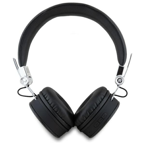 Guess Grained Classic Round Shape Bluetooth ENC on-ear-hörlurar, svarta