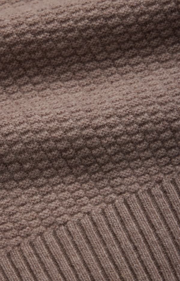 Mikromønstret sweater med rund hals S