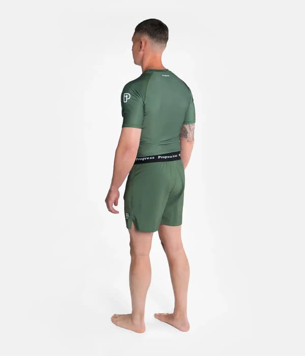 Progress Herr Kortärmad Rashguard Academy Khaki M