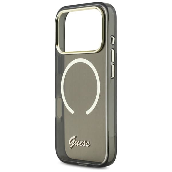 Guess IML Script Metal MagSafe-etui til iPhone 17 Pro, sort