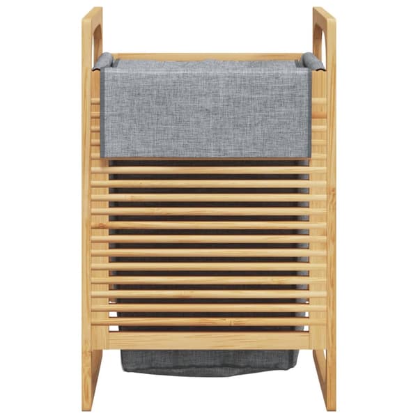 vidaXL Tvättkorg med grå påse 32x30x36,5cm bambu