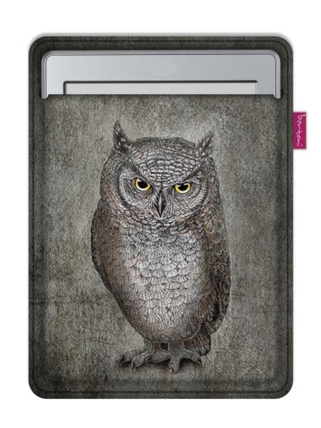 Arco Design 6-7" e-bogsetui - EcoFilc, Eleonora-print, grå, passer til Kindle / PocketBook