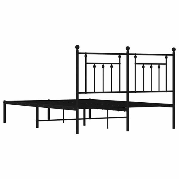 vidaXL metalsengestel med hovedgærde sort 140x200 cm