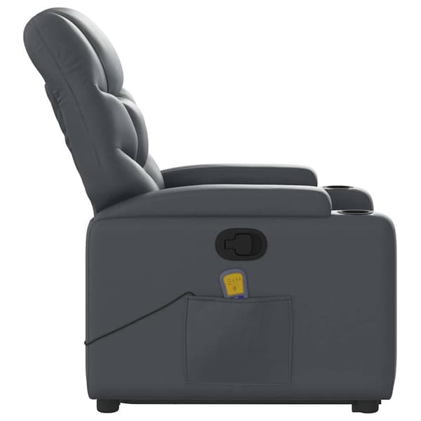 vidaXL Lyftbar massagefåtölj, grå, konstläder