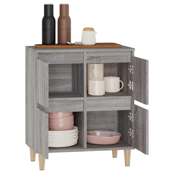 vidaXL kommode, grå Sonoma-eg, 60x35x70 cm, træbaseret materiale