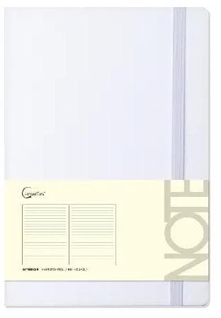 A5 notesbog 96 sider med elastik, hvid