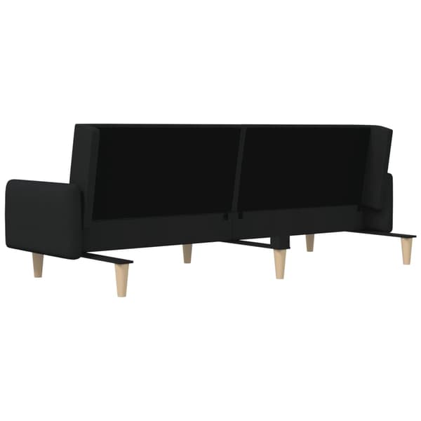 vidaXL 2-sits bäddsoffa, svart, klädd i tyg