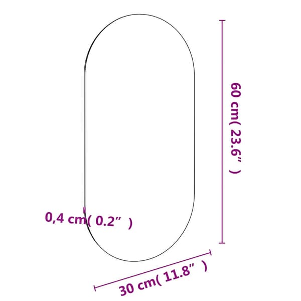 vidaXL spejl, 60x30 cm, glas