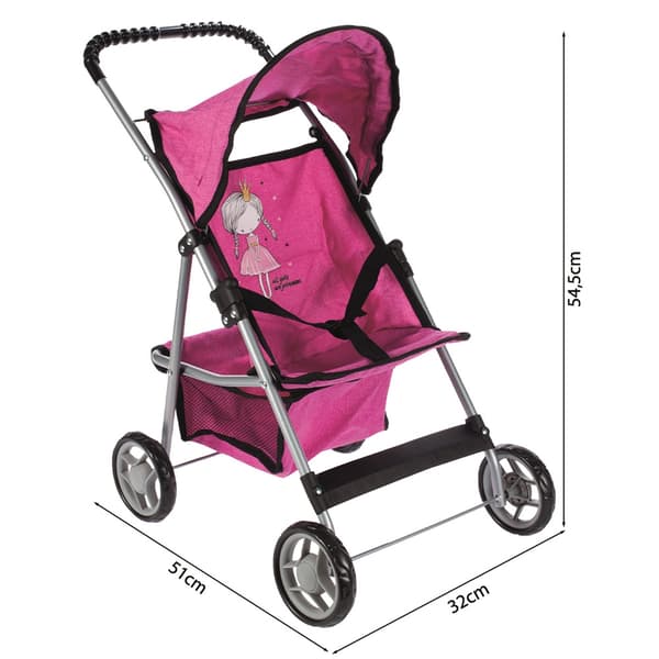Dukkevogn, Sammenklappelig, Let, Stabil, Prinsesse Rose