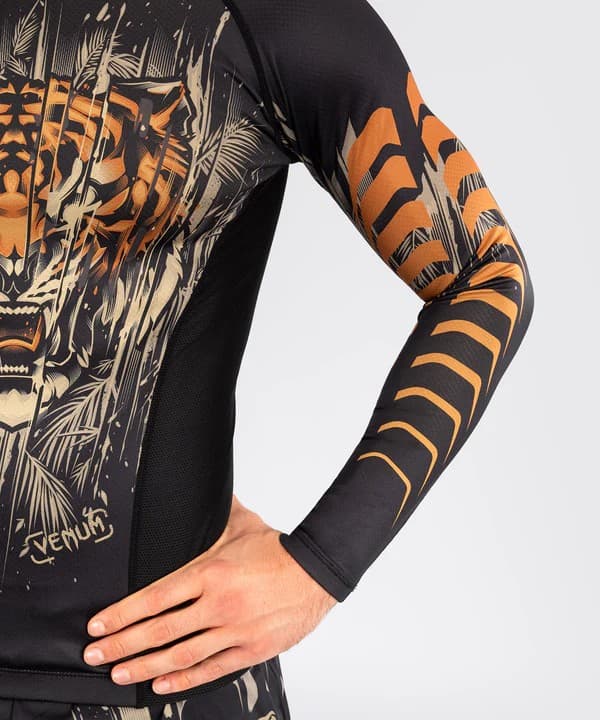 Venum Rashguard Tiger Langærmet Sort/Neon Orange M