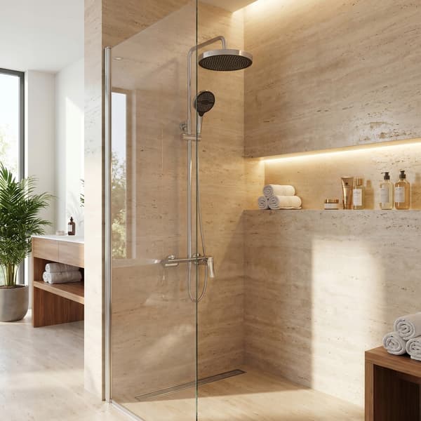 Duschset Silver Krom Blank Utanpåliggande Vision Rain Shower