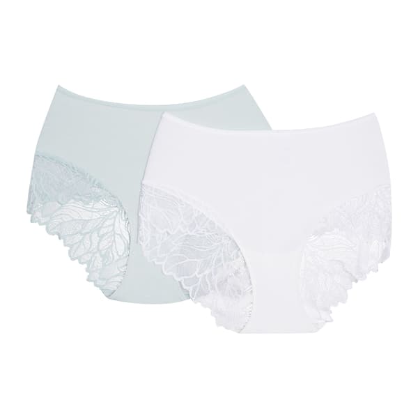 Esotiq Pinky Högmidjade Trosor 2-pack | Kräm, Mintgrön L