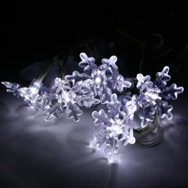 Set med LED-snöflingeljus med sugkoppar - batteridrivna