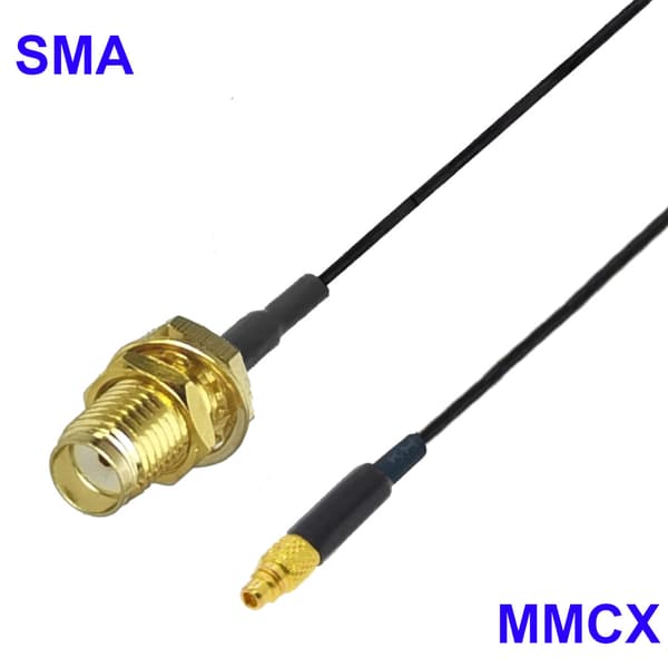 Pigtail mmcx-stik / SMA-fatning RF1.37 5cm