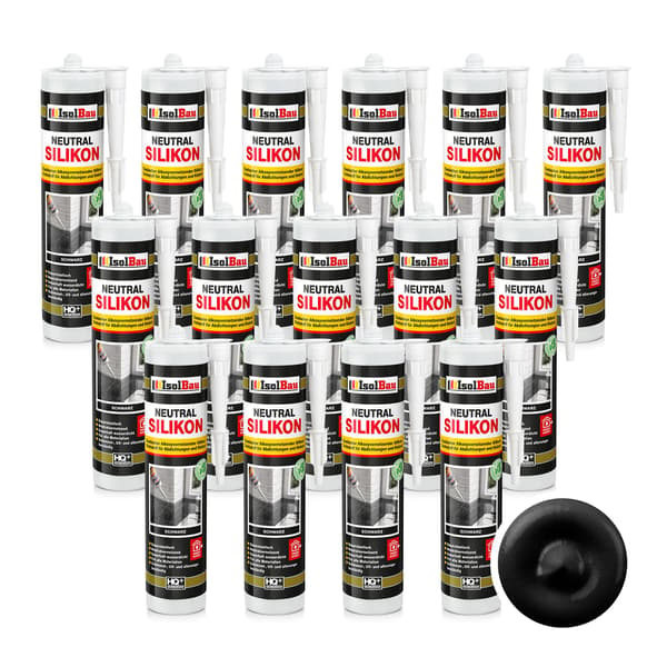 IsolBau Neutral Silikone Sort Neutralsilikone 15 x 300ml