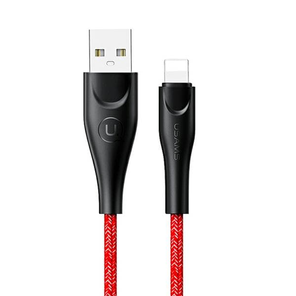 USAMS Punottu U41 USB-A - Lightning -kaapeli 1m 2A Punainen