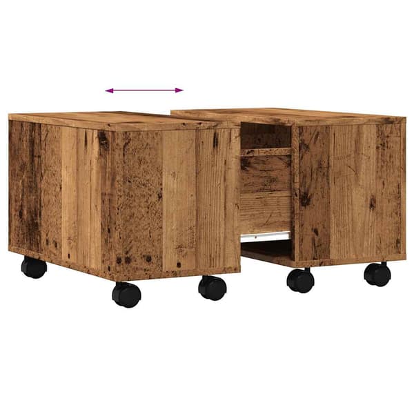 vidaXL sofabord, antik træ, 60x60x38 cm, spånplade