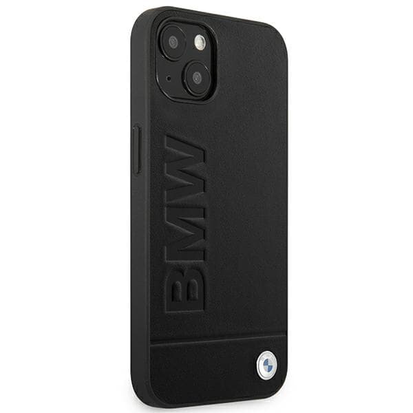 BMW Läderfodral med stämpel till iPhone 14 Plus, Svart