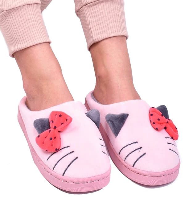 Damtofflor med rosett Rosa 40/41