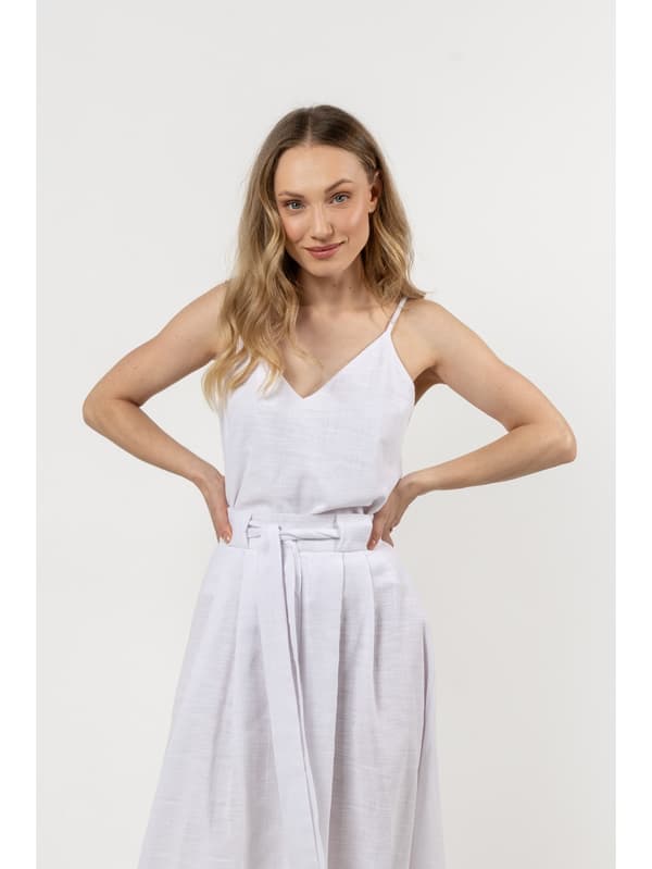 Bomulds tanktop - hvid S
