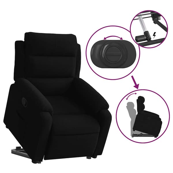 vidaXL Løft- og foldbar lænestol sort fløjl