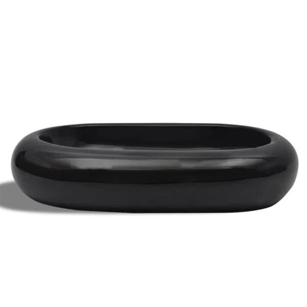 Oval sort keramik håndvask