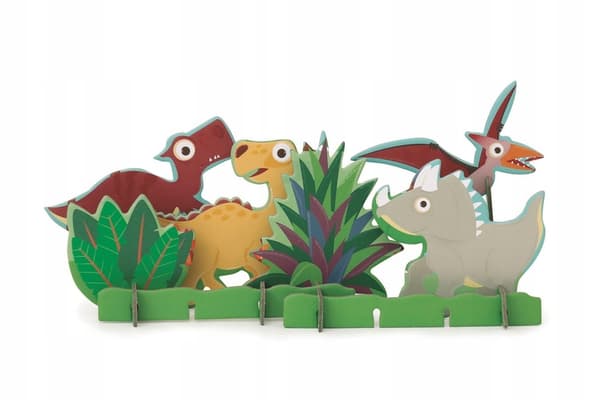 2D/3D dinosaurpuslespil til børn