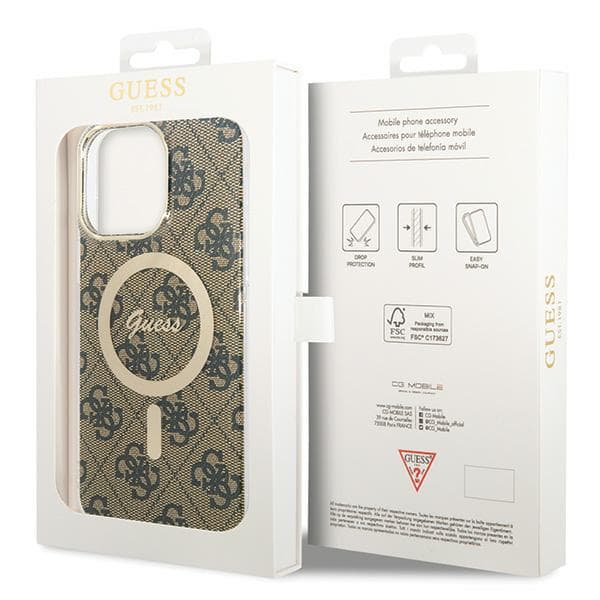 Guess IML 4G MagSafe-etui til iPhone 15 Pro Max, brun