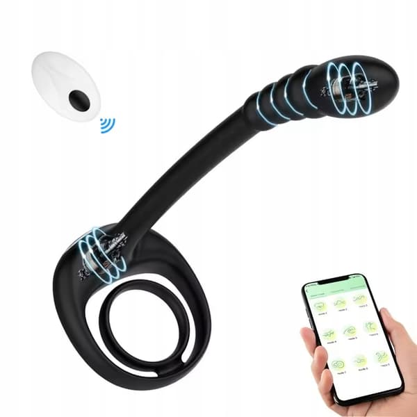 Prostata massager vibrerende ring anal plug app