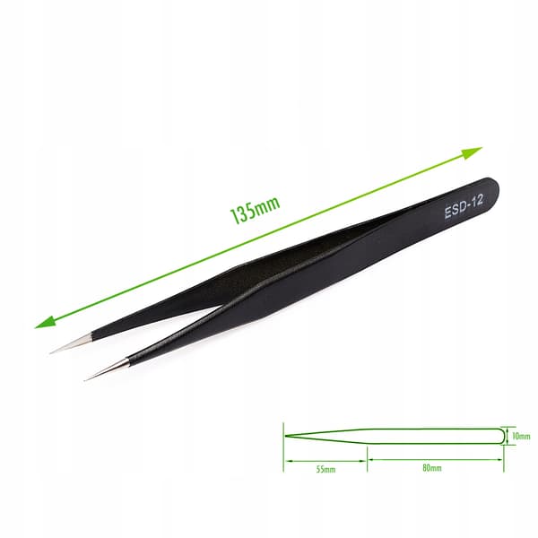 Pincet 135 mm lige ESD-12
