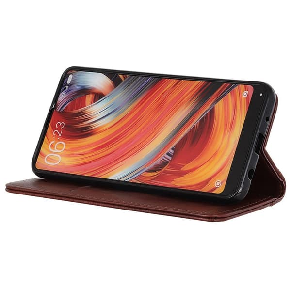 OnePlus 12 5G Plånboksfodral i Litchi-läder, Brunt
