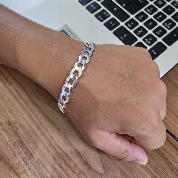 Silverarmband Cuirass 925 Silver Herr Diamant 6mm + GRATIS