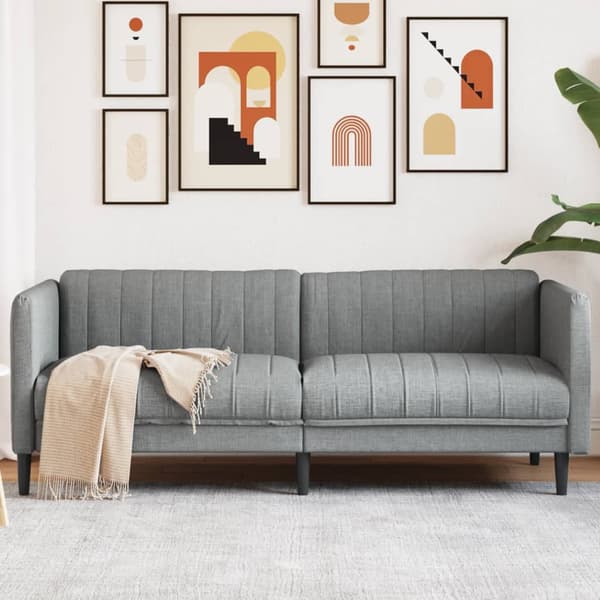 vidaXL 3-personers sofa lysegrå stof