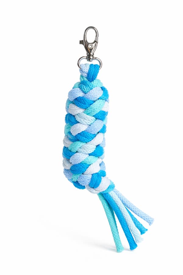 Käpphästkoppel flätat rep - blå/turkos/mint