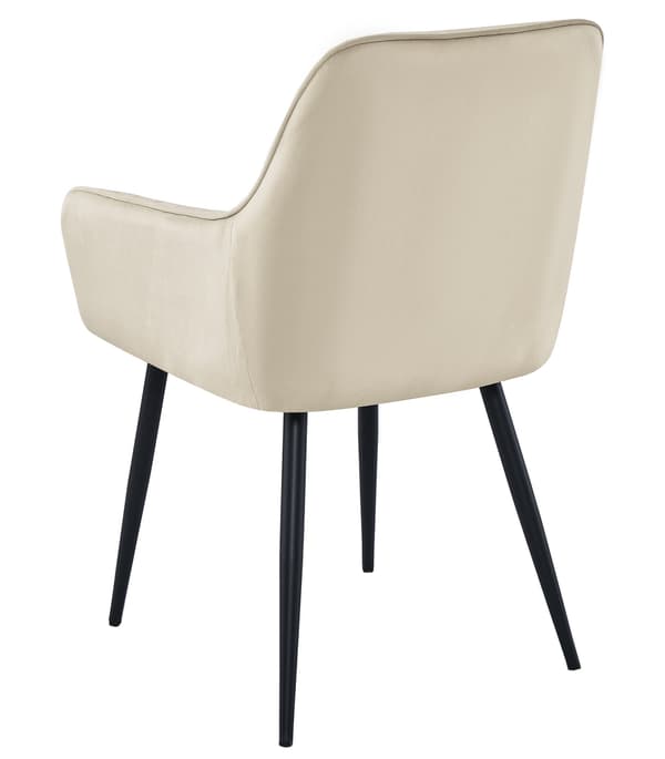 SOLDEN stol - beige velour / sorte ben x 1