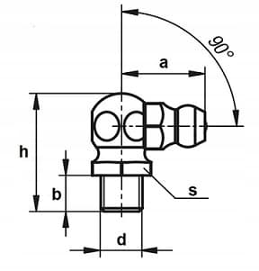 Voitelunippa 90° kulma 1/4"UNF