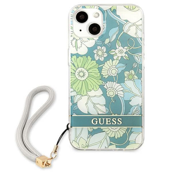 Guess Flower Strap-skal till iPhone 13 mini, grön