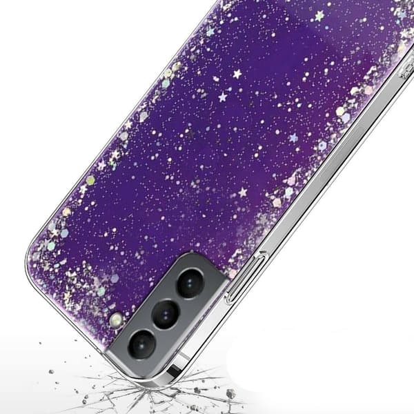 Samsung Galaxy S21 cover, glitrende, lilla