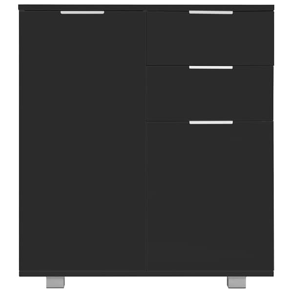 vidaXL kommode i højglans sort 71 x 35 x 76 cm spånplade